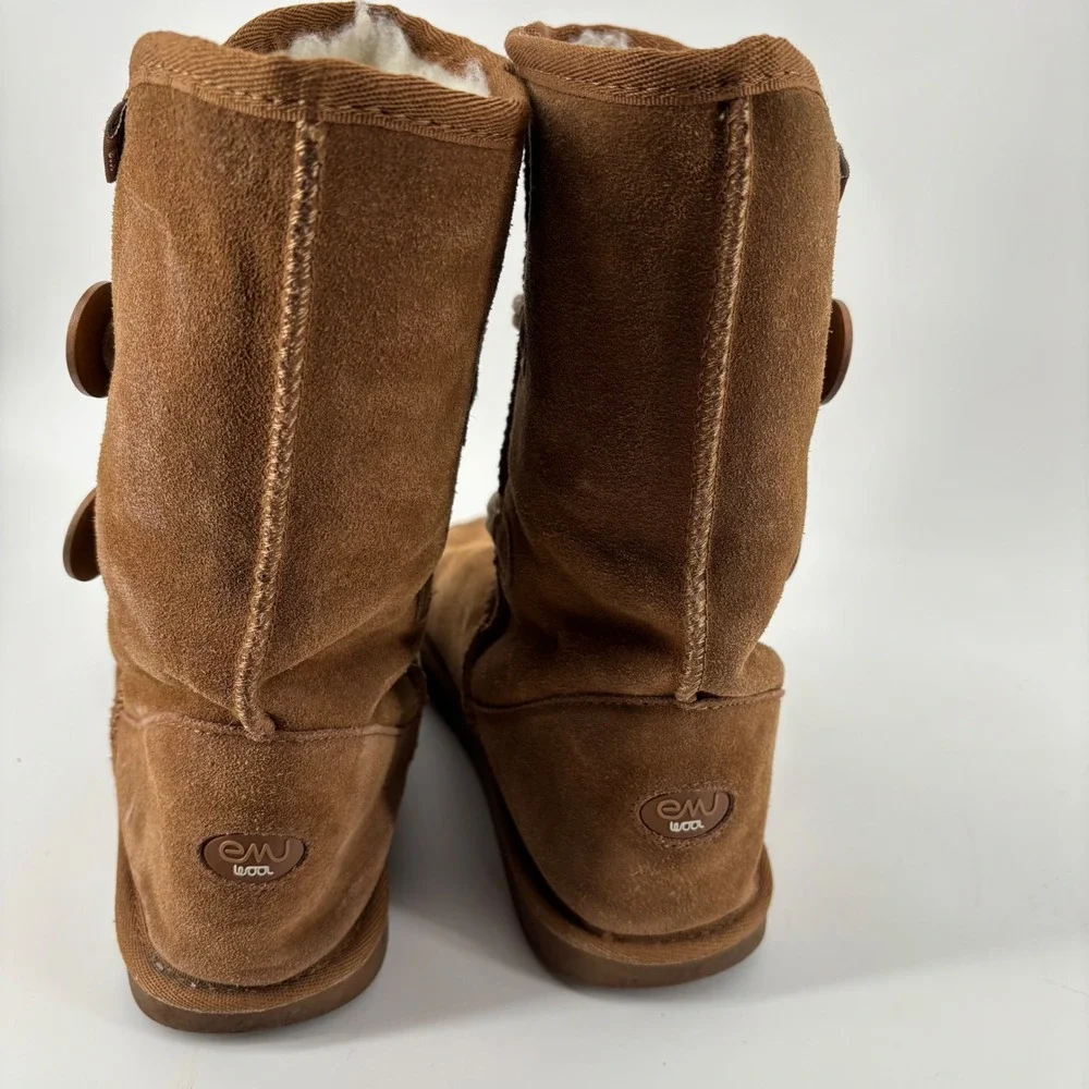 EMU Australia Womens Boots Size 9 Brown Suede Wool Lined Button Merino Cozy Wam‎
